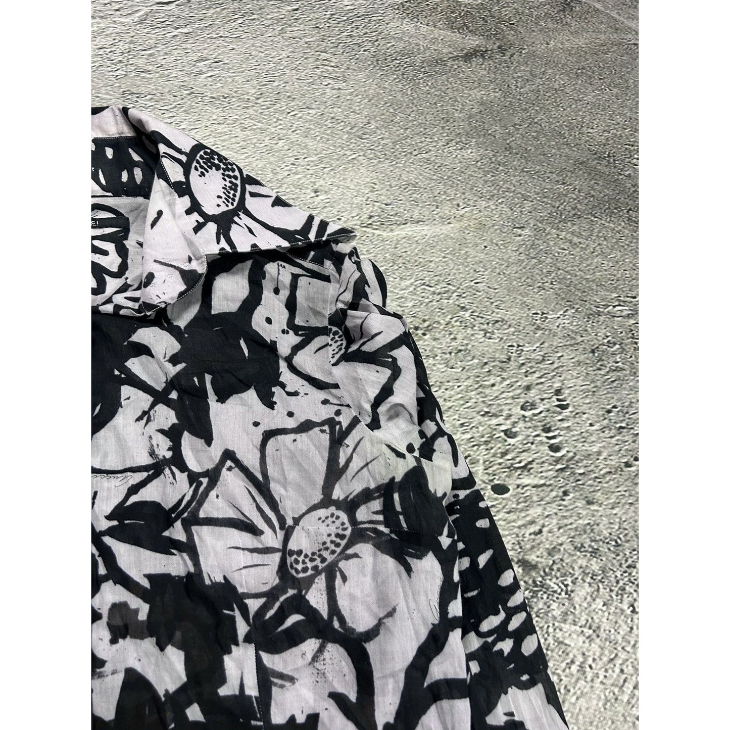 Gucci shirt white black abstract longsleeve Tom Ford era