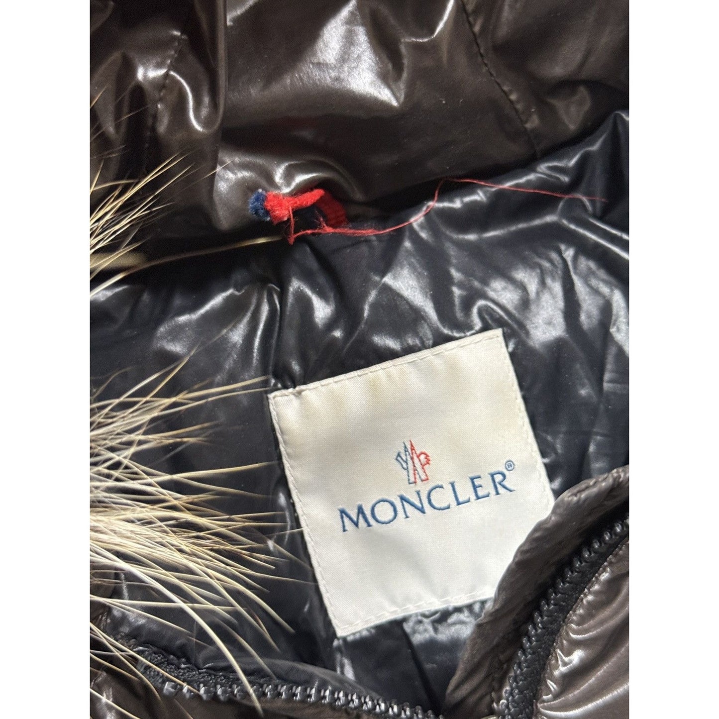 Moncler puffer jacket Albertina Brown Fur boxy hooded