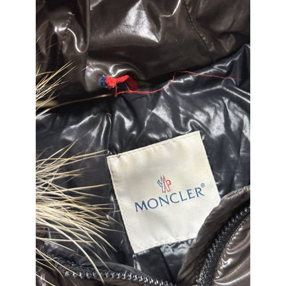 Moncler puffer jacket Albertina Brown Fur boxy hooded