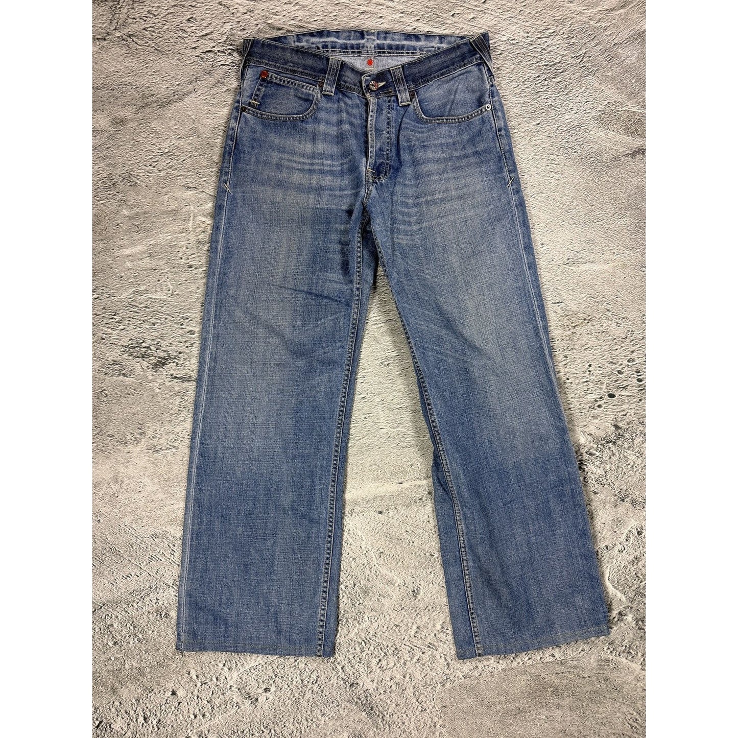 Evisu x Puma vintage baby blue jeans mint seagulls baggy