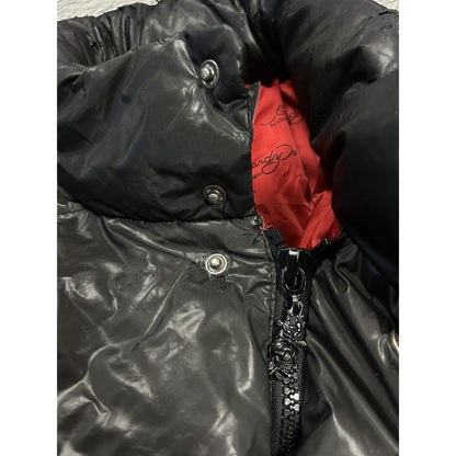 Ed Hardy Puffer Jacket vintage big logo Y2K black