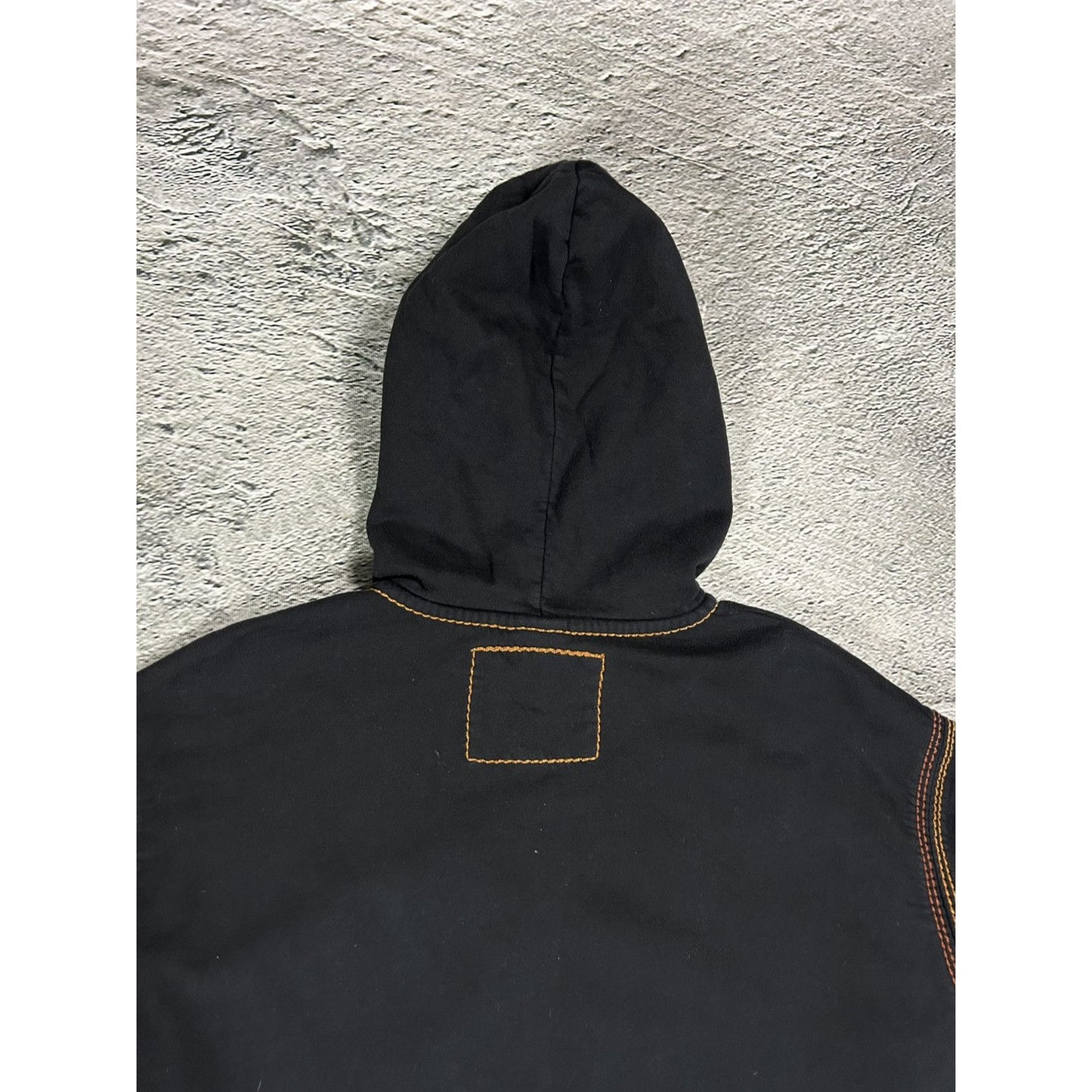 True Religion vintage black zip hoodie white big logo