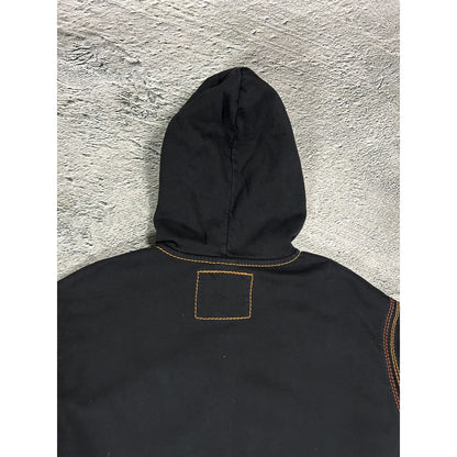 True Religion vintage black zip hoodie white big logo