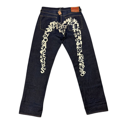 Evisu jeans daicock Heritage big logo letters selvedge denim