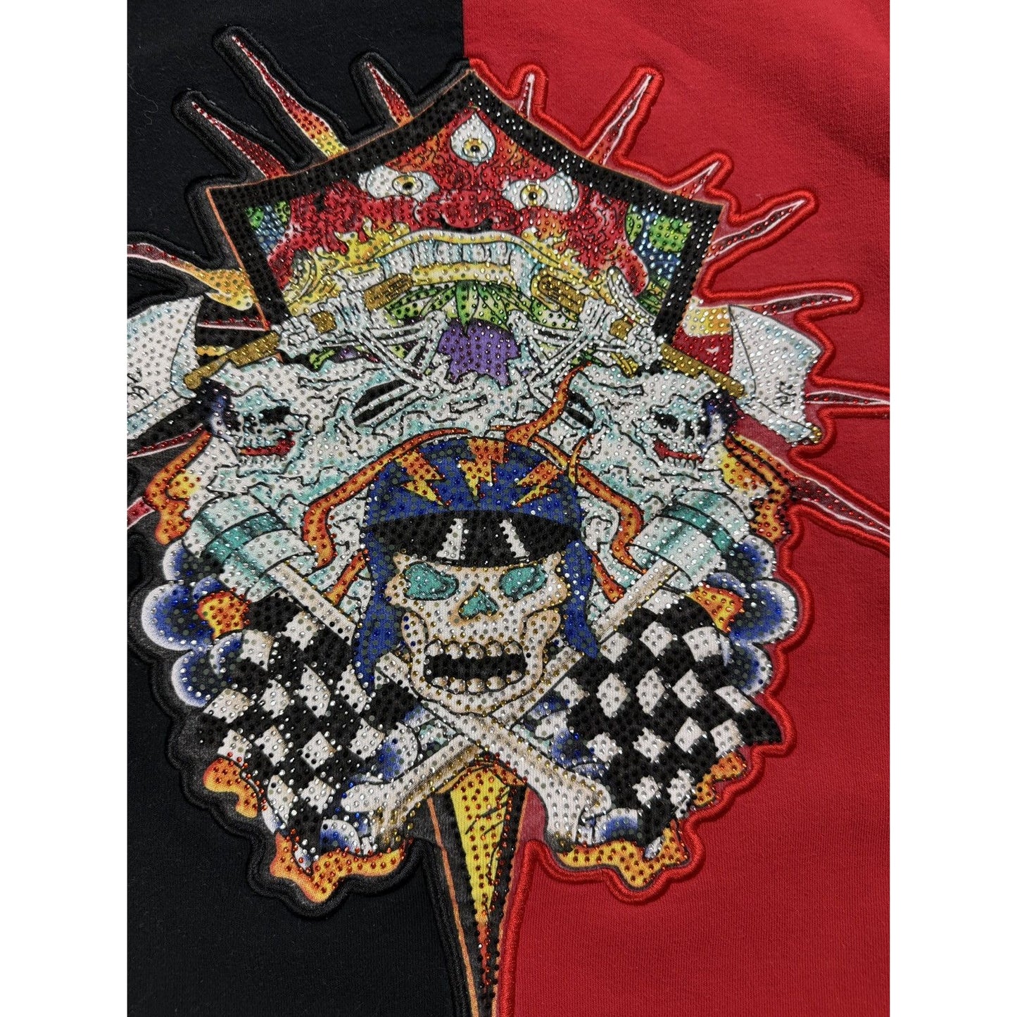 Ed Hardy zip hoodie black red vintage Y2K Christian Audigier