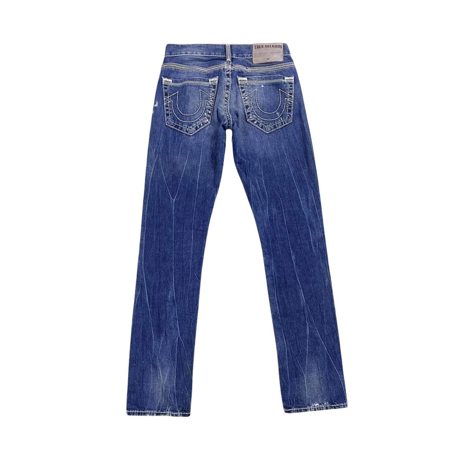 True Religion Geno blue jeans white stitching