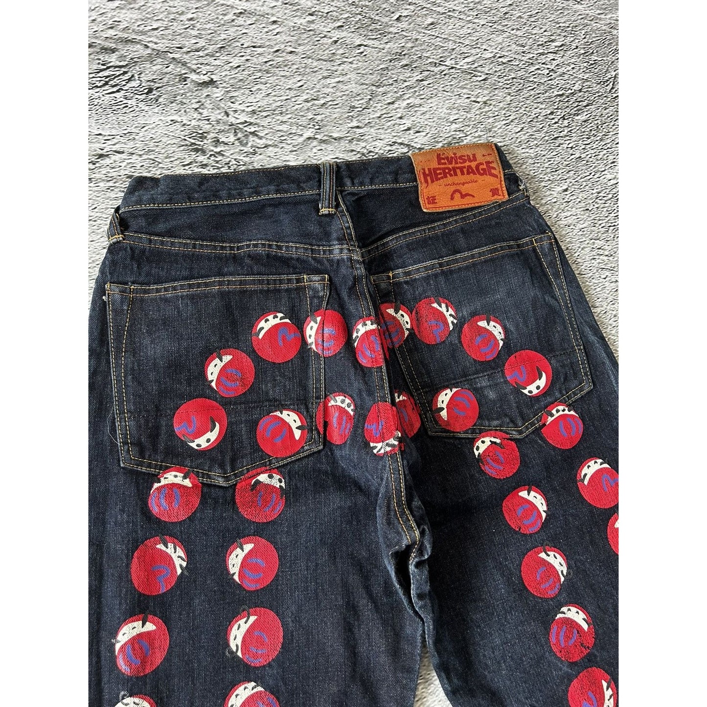 Evisu jeans daicock big logo red selvedge denim Japan