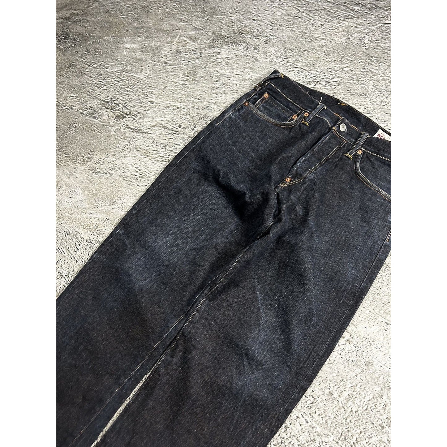 Evisu jeans daicock yellow big logo vintage selvedge denim