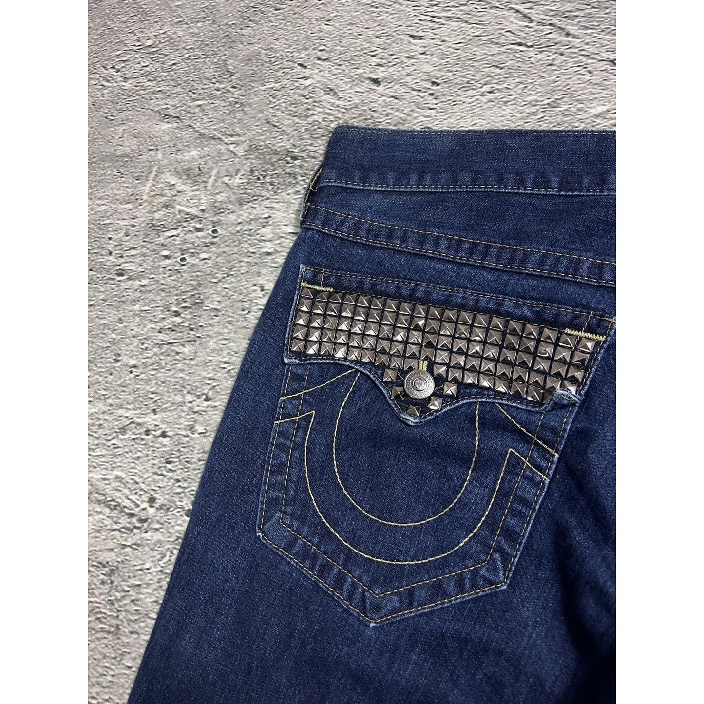 True Religion blue jeans studded Y2K Ricky vintage