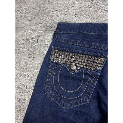 True Religion blue jeans studded Y2K Ricky vintage