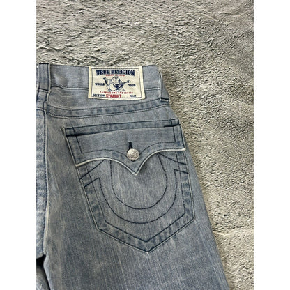 True Religion grey jeans contrast stitching Y2K straight