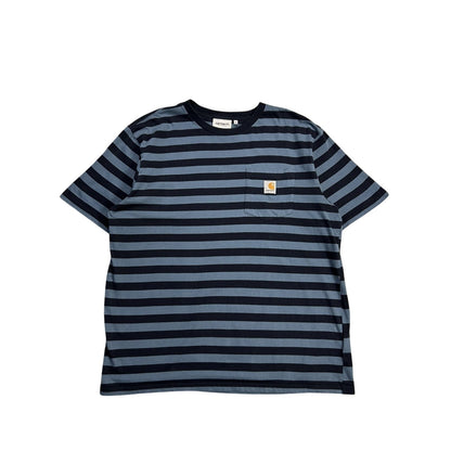 Carhartt S/S Merrick Pocket T-shirt striped navy blue