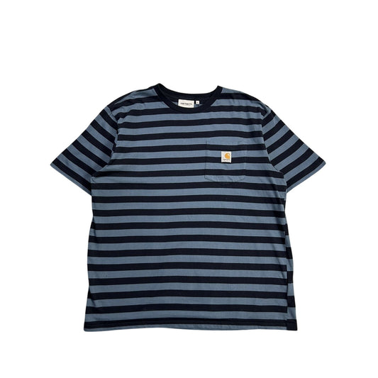 Carhartt S/S Merrick Pocket T-shirt striped navy blue