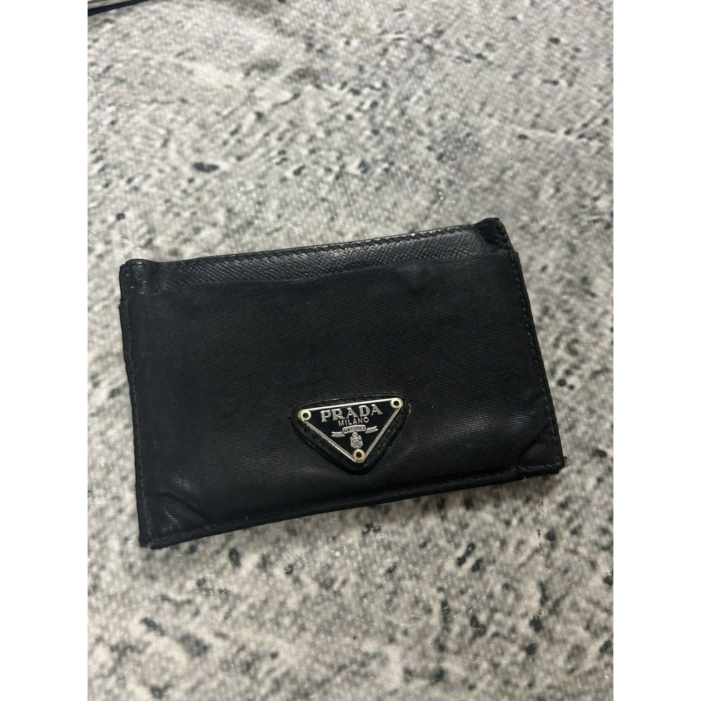 Prada leather cardholder black vintage small OG ALL