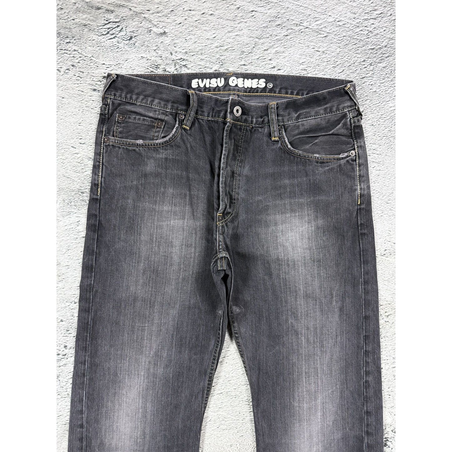 Evisu jeans vintage seagull logo grey / washed black