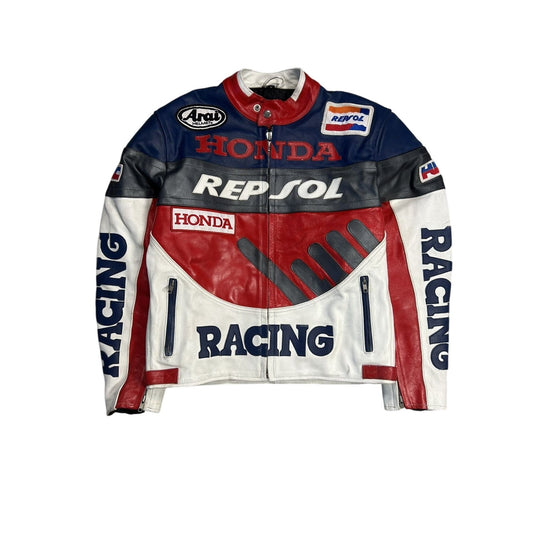 Honda REPSOL Racing Leather Jacket vintage Y2K big logo