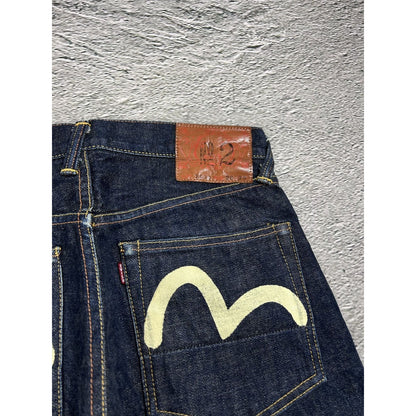 Evisu jeans vintage dark navy selvedge denim white seagull