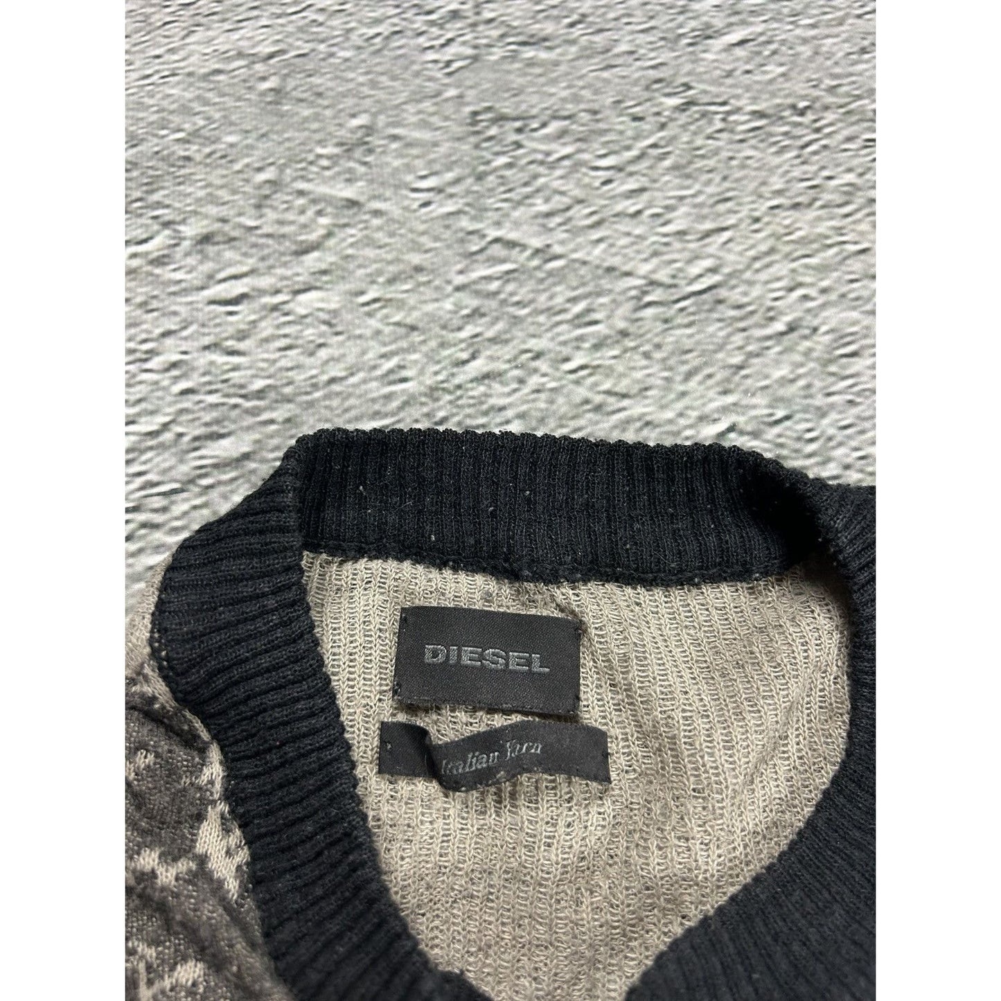 Diesel sweater linen paisley vintage avant garde abstract