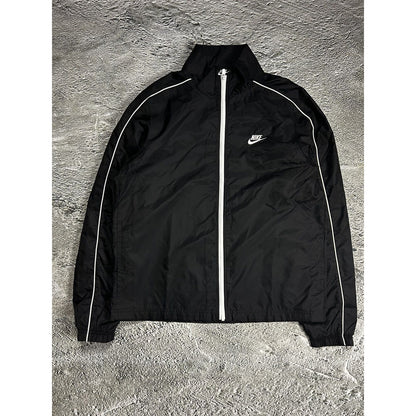 Nike track suit vintage black nylon pants jacket drill Y2K