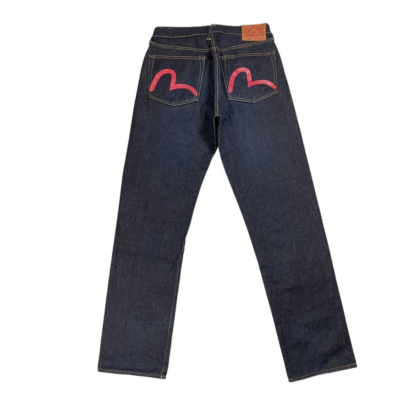Evisu jeans red logo selvedge navy denim vintage