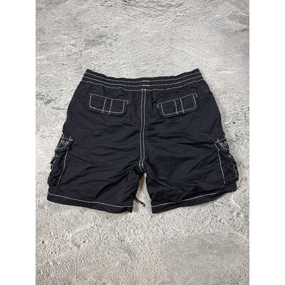 True Religion shorts black white stitching
