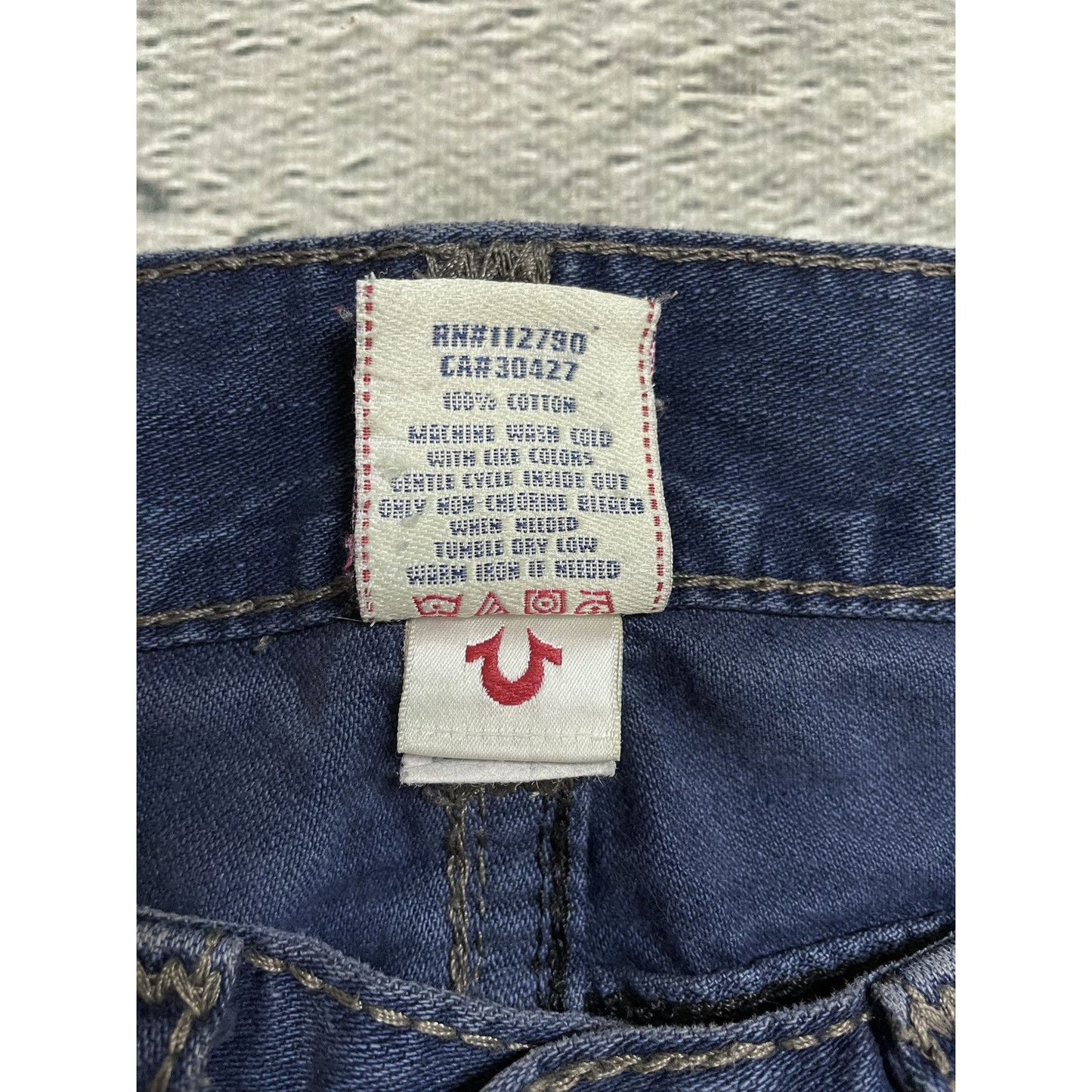 True Religion Billy blue jeans Black thick stitching Y2K