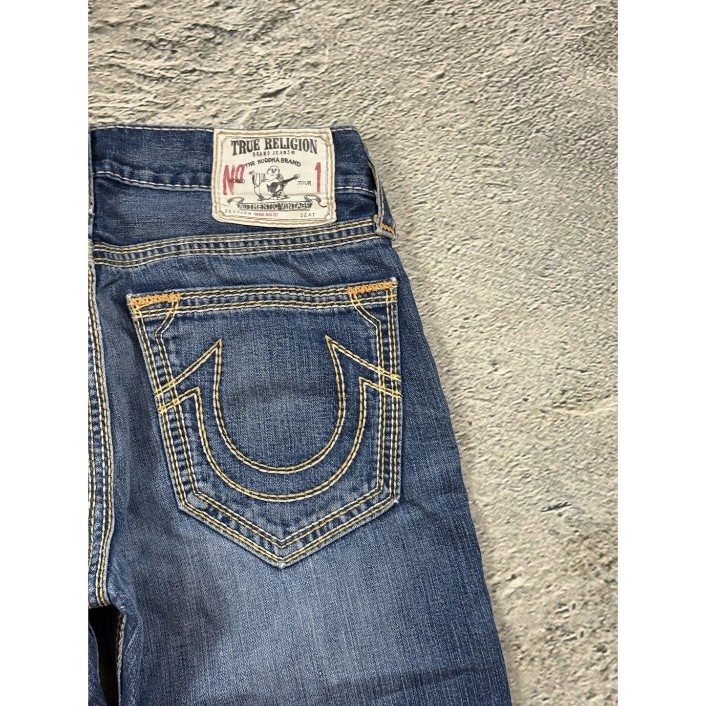 True Religion jeans gold stitching Y2K Geno Big QT