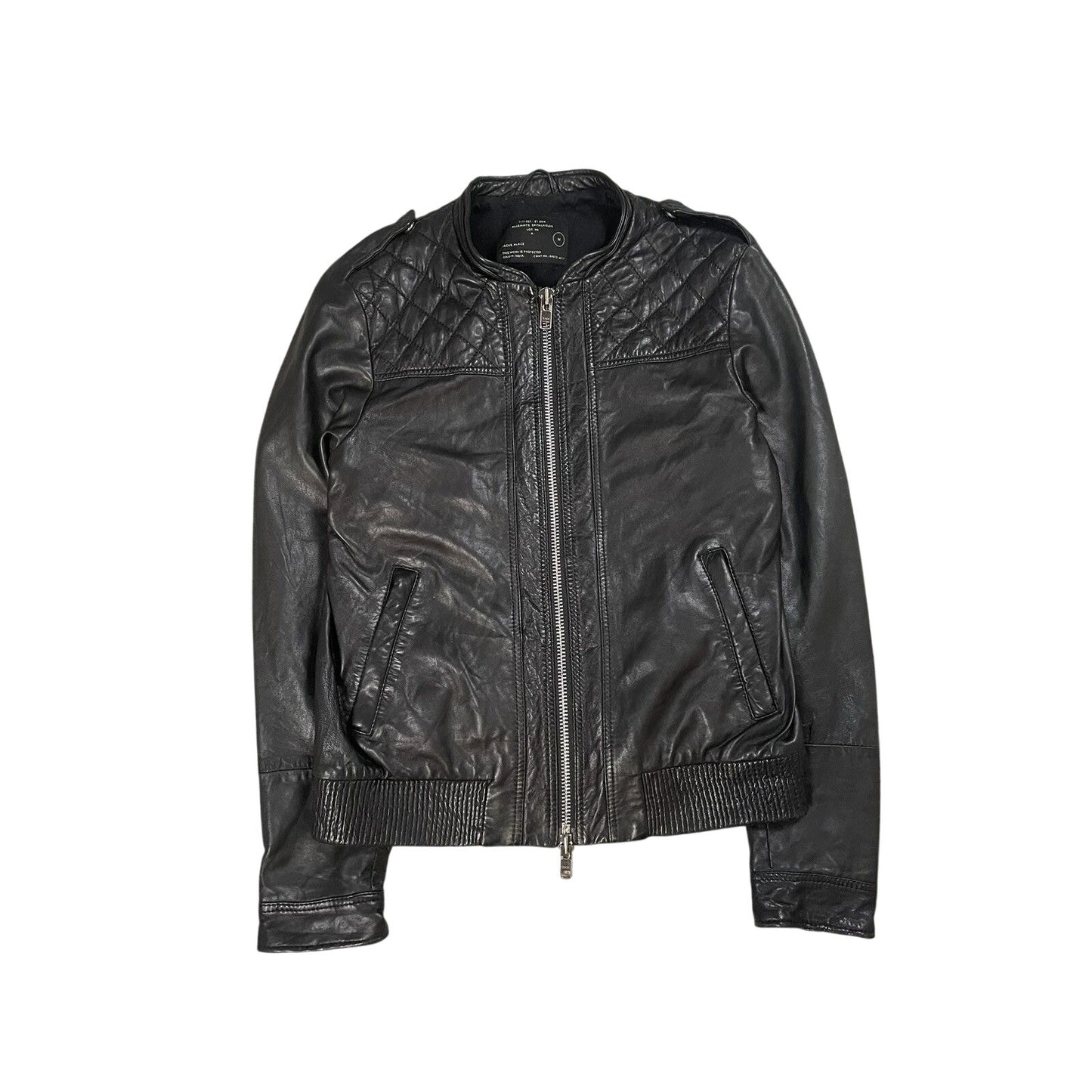 Allsaints Vintage Leather Jacket Avant Garde black