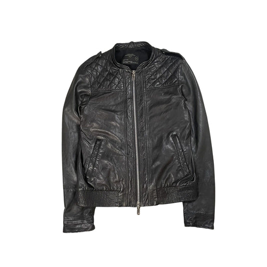 Allsaints Vintage Leather Jacket Avant Garde black