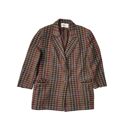 Karl Lagerfeld blazer vintage wool brown checkered
