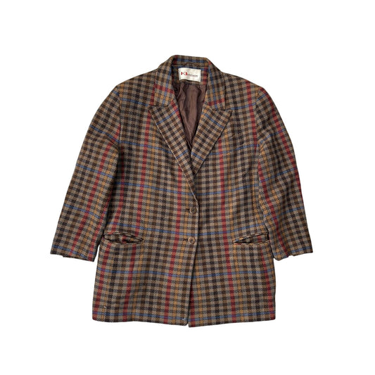 Karl Lagerfeld blazer vintage wool brown checkered