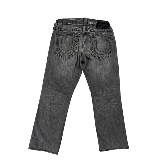 True Religion jeans grey black thick stitching Bobby
