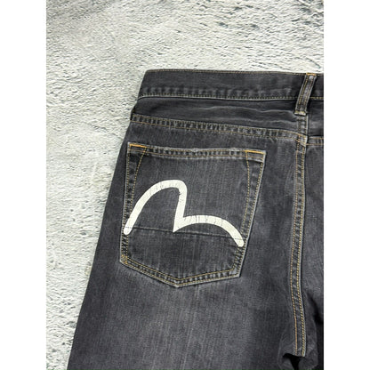 Evisu jeans vintage seagull logo grey / washed black