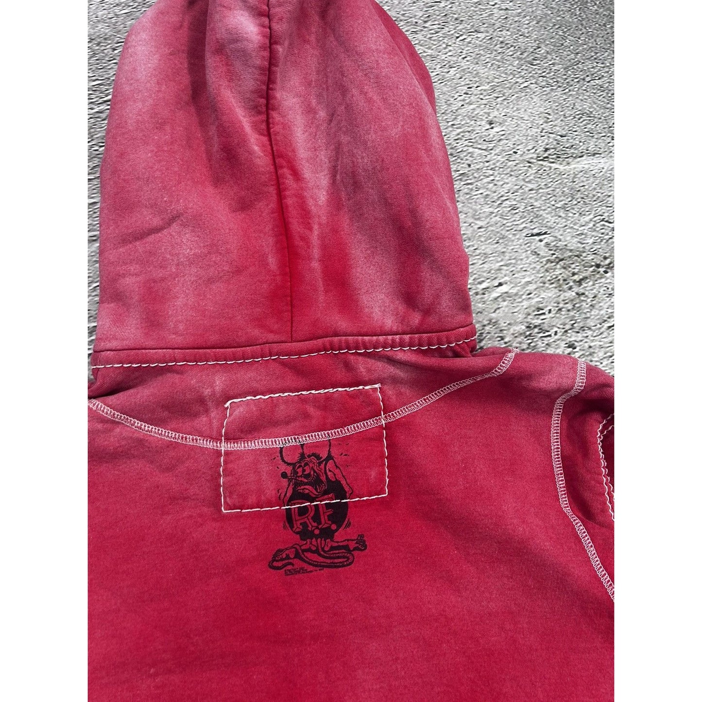 True Religion vintage red zip hoodie thick stitching Y2K