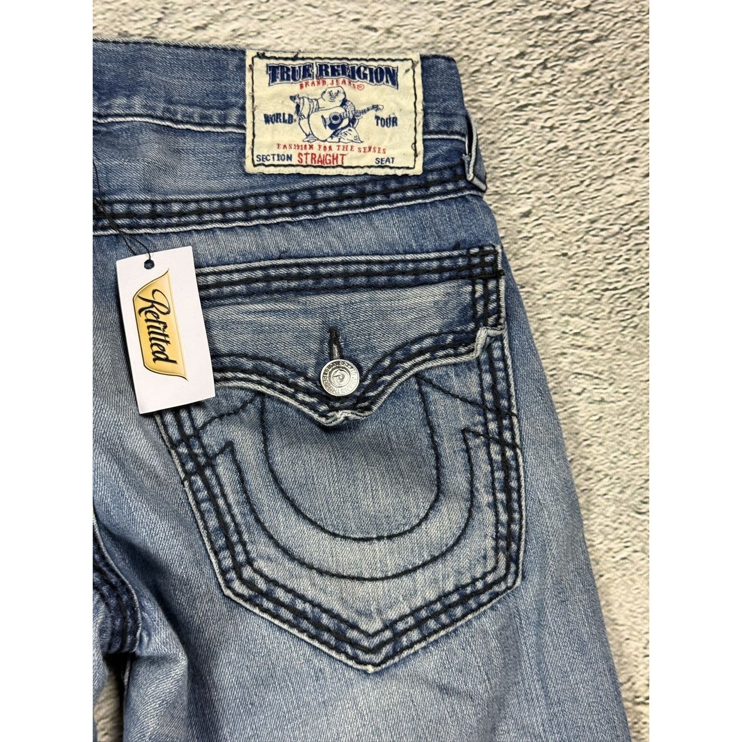 True Religion jeans vintage denim pants straight distressed