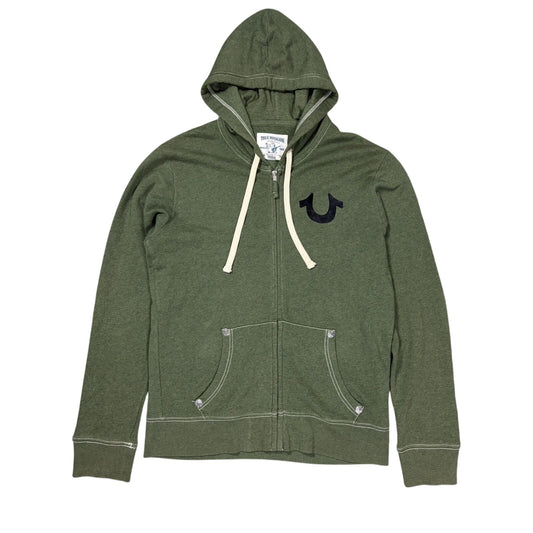 True Religion zip hoodie big logo vintage green Y2K