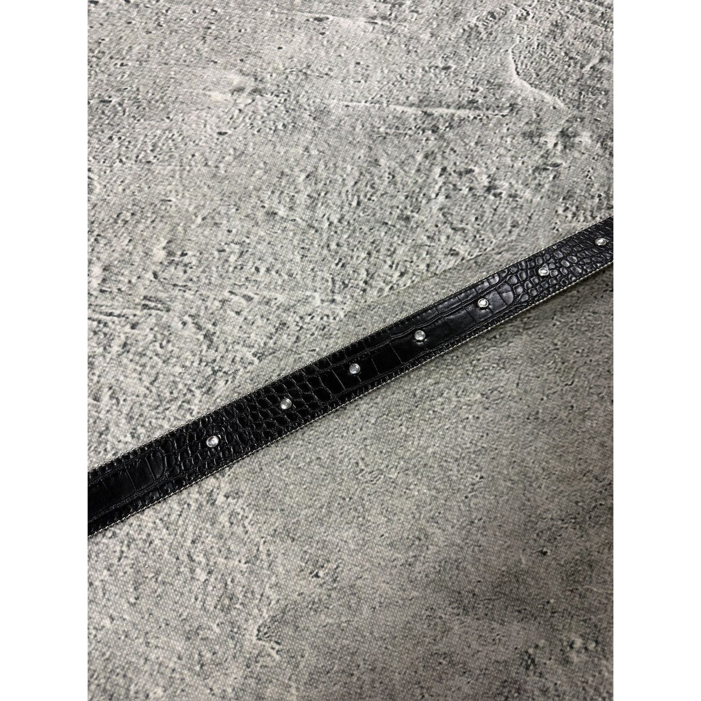 True Religion belt leather black Y2K rhinestones