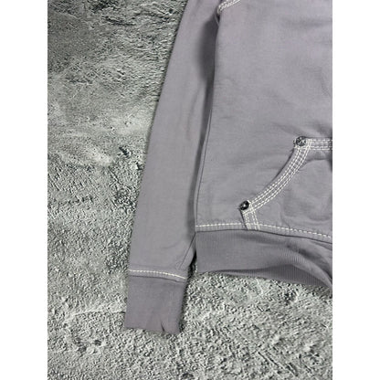 True Religion vintage purple grey zip hoodie thick stitching