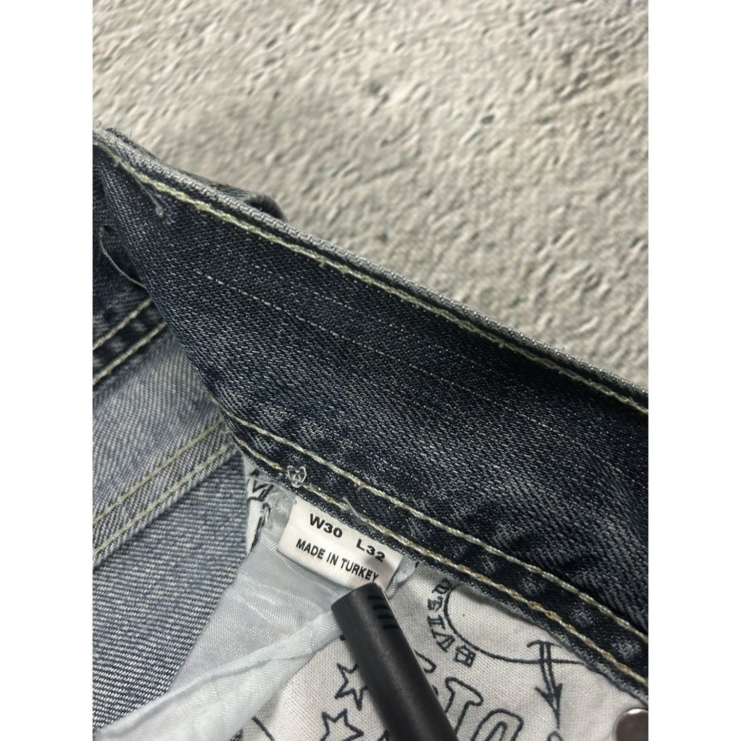 Evisu x Puma jeans vintage grey bootcut mint seagulls