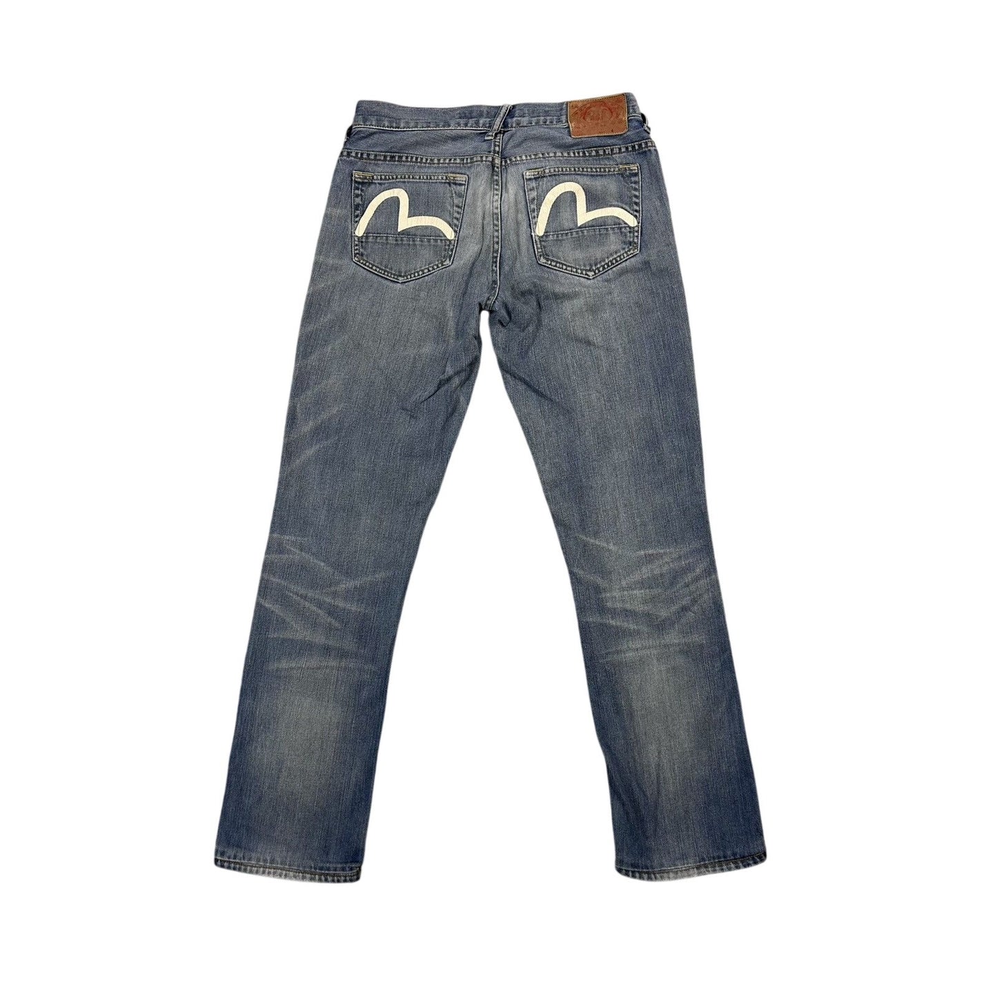 Evisu Genes jeans vintage denim baby blue white seagull Y2K