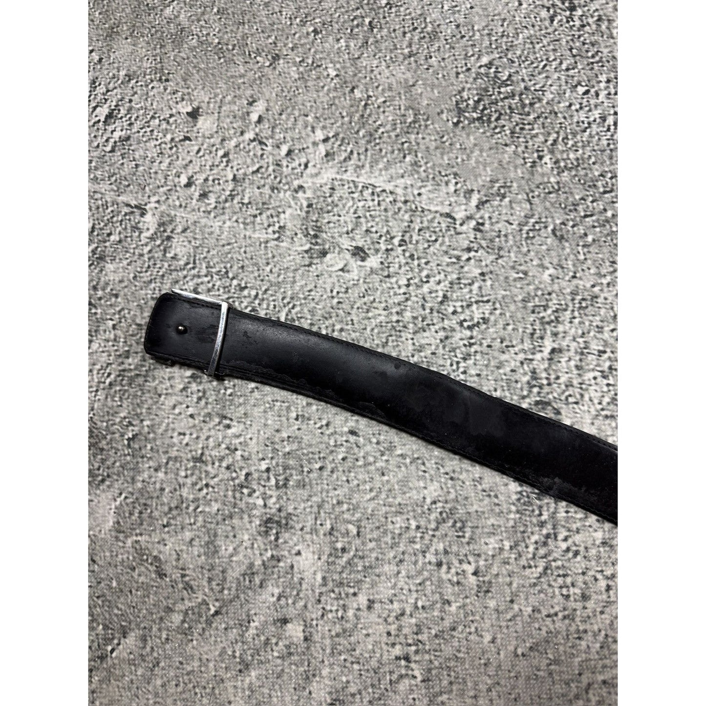 Louis Vuitton belt silver big buckle black LV monogram