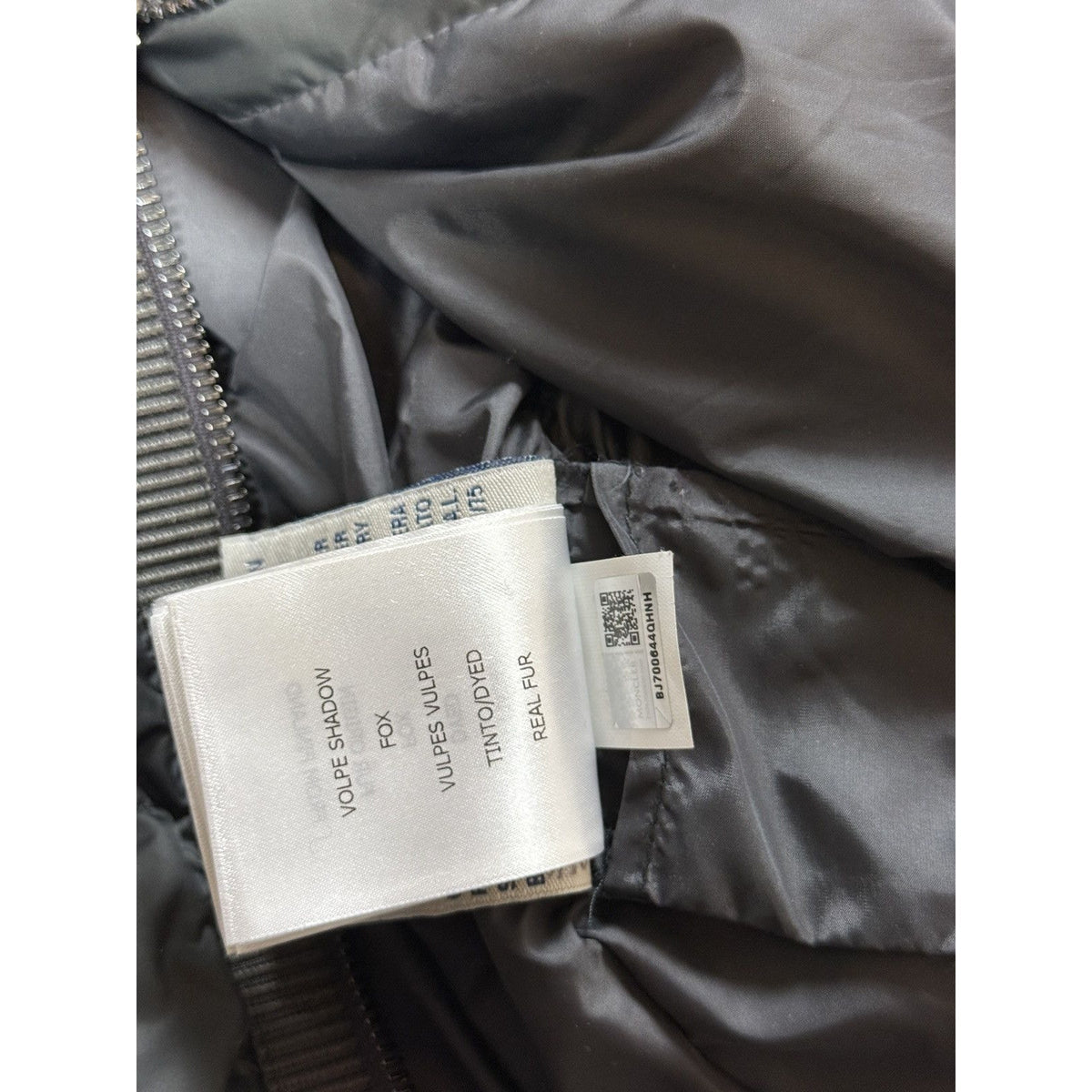 Moncler Fabrette puffer jacket grey down fur