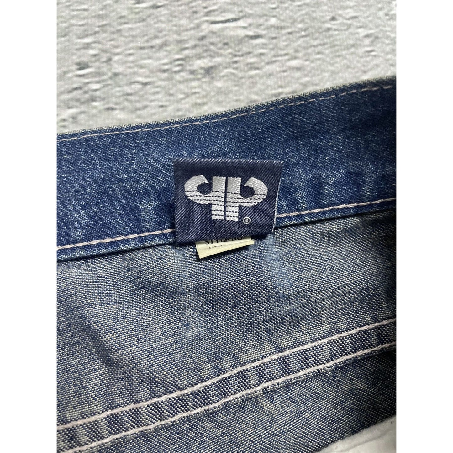 Pelle Pelle jorts big logo blue vintage denim shorts