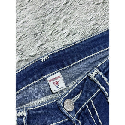 True Religion blue jeans white thick stitching skinny