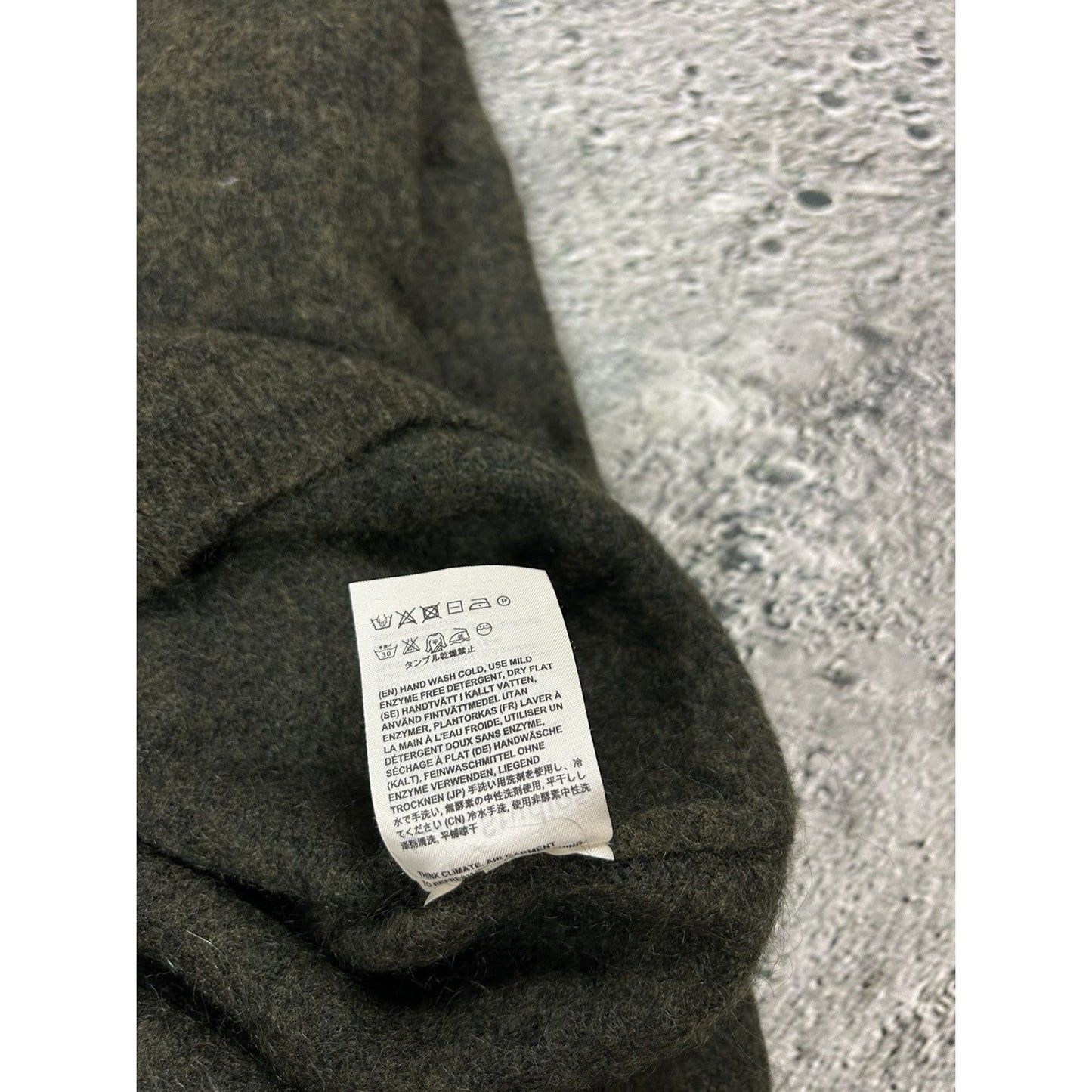 Acne Studios mohair sweater dramatic moh khaki