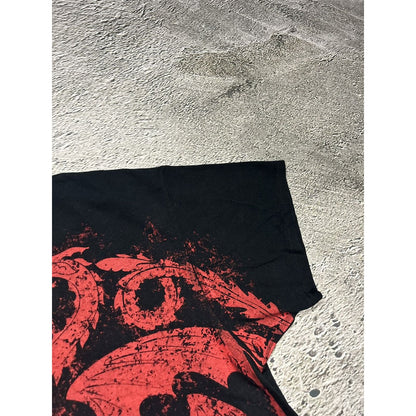 Vintage T-shirt dragon three head red black