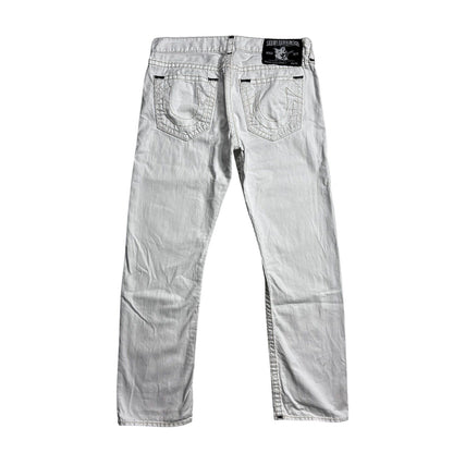 True Religion vintage white jeans Geno contrast stitching