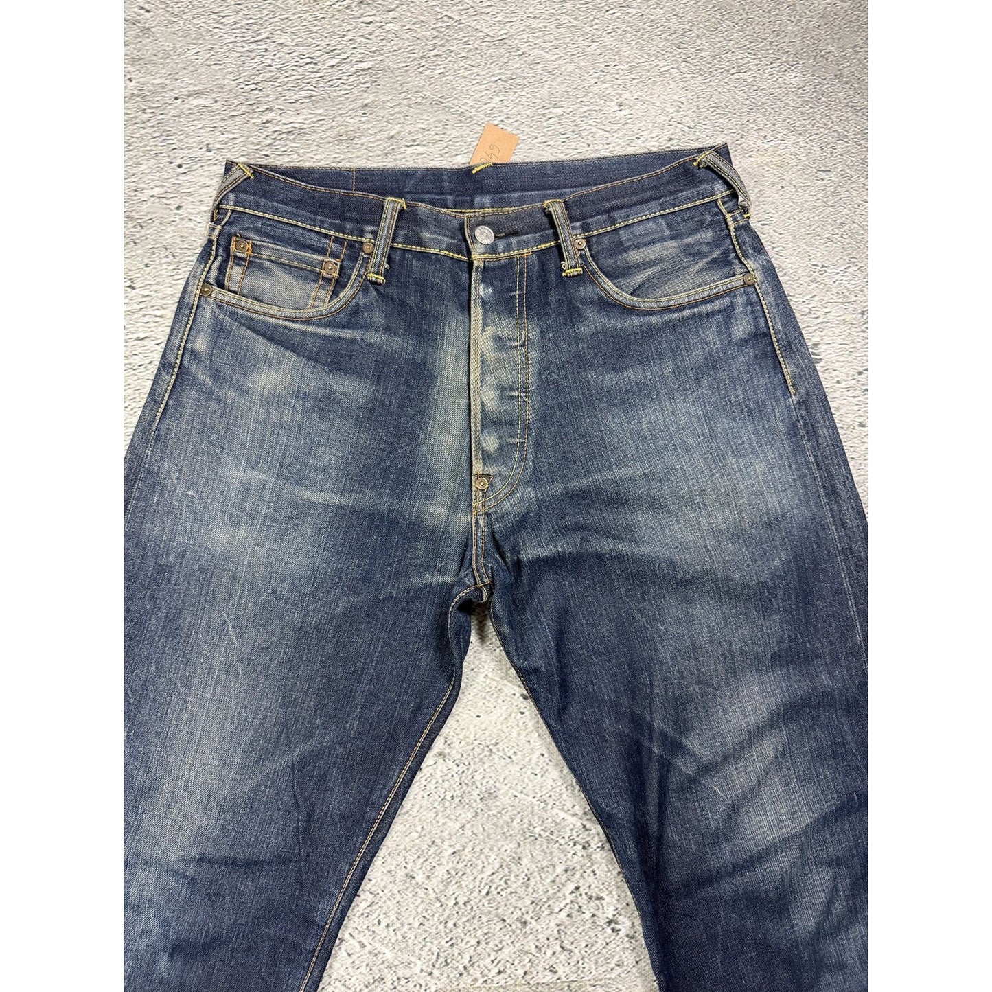 Evisu jeans daicock silver big logo selvedge denim