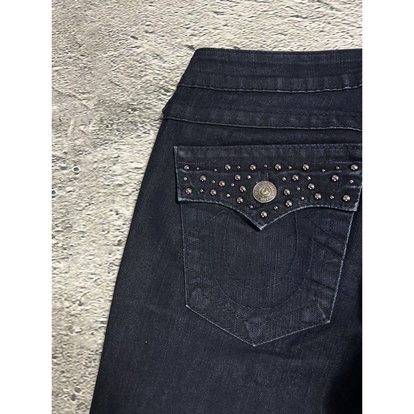 True Religion black jeans studded Billy flared Y2K