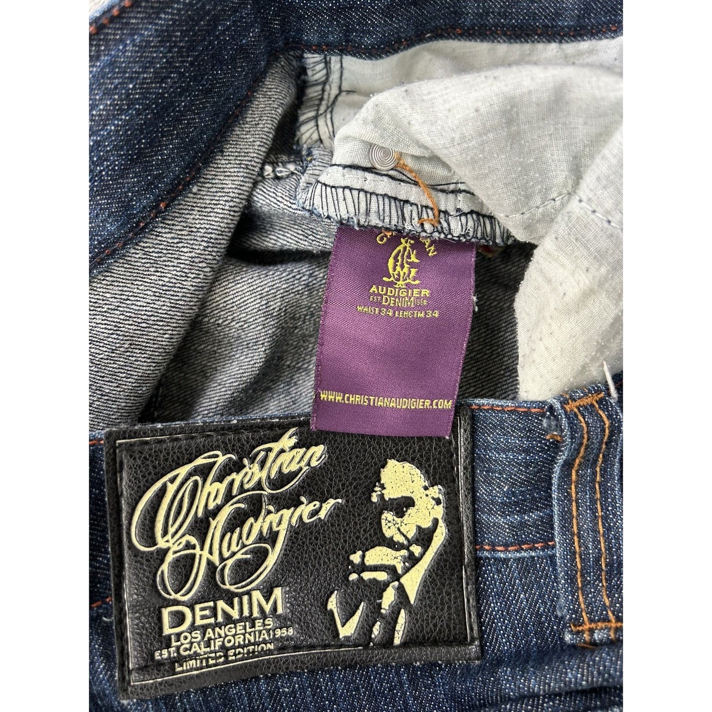 Ed Hardy Christian Audigier vintage jorts shorts denim jeans